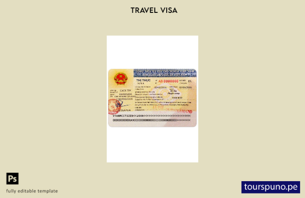 Plantilla de visa de entrada a Vietnam lista para imprimir